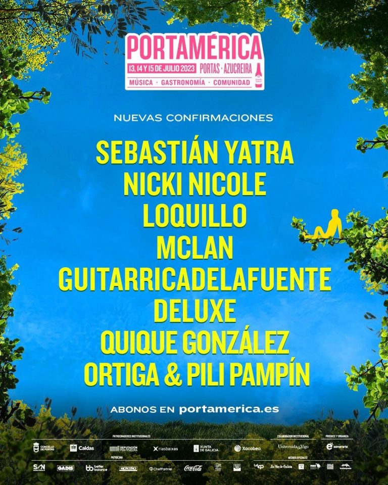 El festival PortAmérica de Caldas de Reis completa su cartel con artistas como Sebastián Yatra, Nicki Nicole o Loquillo