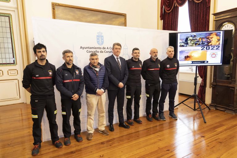 Los Bomberos de A Coruña realizaron en 2022 1.923 intervenciones, reduciendo el tiempo de respuesta un ocho por ciento