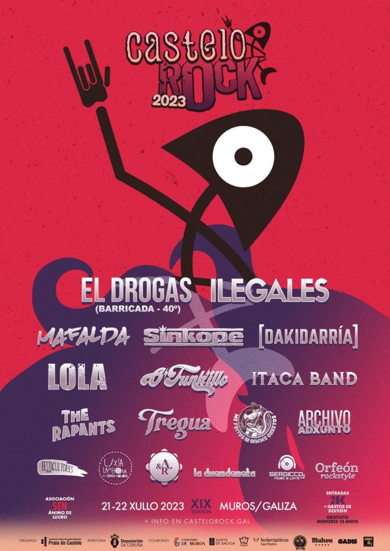 El Drogas e Ilegales, cabezas de cartel del Castelo Rock 2023, que se celebrará en Muros el 21 y 22 de julio