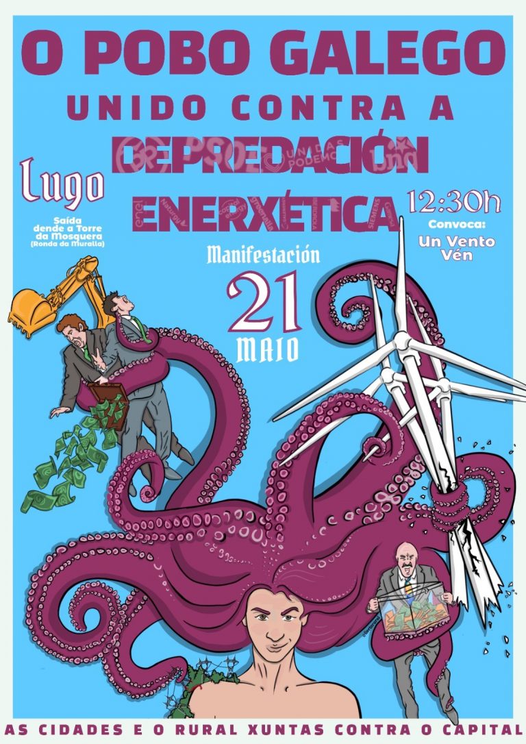 Una manifestación recorrerá Lugo este domingo para reclamar una moratoria eólica