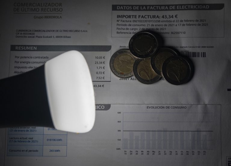 El precio de la luz baja este domingo un 32,3%, hasta los 61,93 euros/MWh, con tres horas a 0 euros