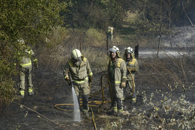 Rural.- Extinguido el incendio forestal de A Mezquita (Ourense) después de quemar más de 87 hectáreas