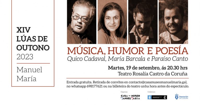 La XIV edición de Lúas de Outono ofrecerá un espectáculo de música, humor y poesía en honor al escritor Manuel María