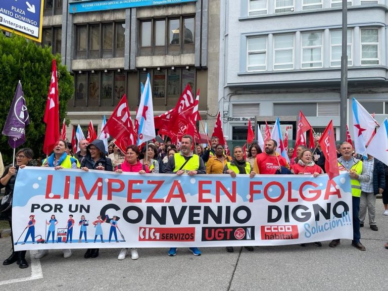 «Prácticamente 100%» de seguimiento en la huelga de limpieza en Lugo, con servicios mínimos «abusivos», según sindicatos