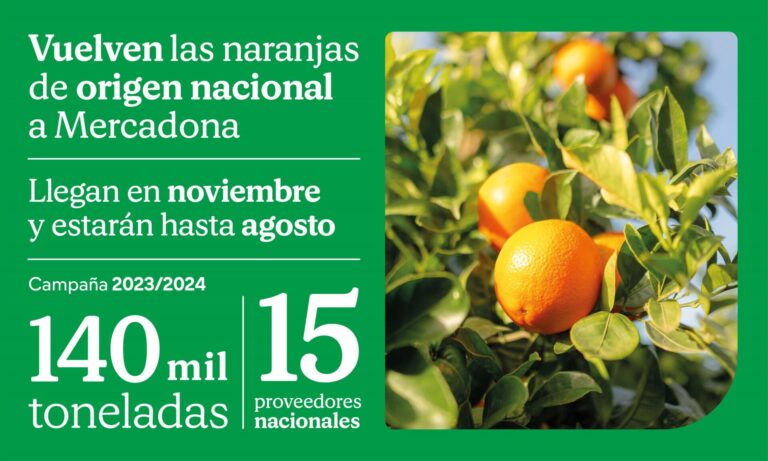 Arranca la campaña nacional de la naranja en Mercadona, que comercializará 140.000 toneladas