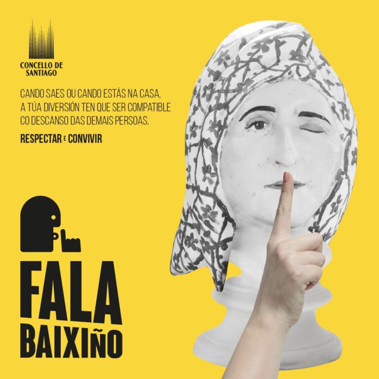 El Ayuntamiento de Santiago reactiva la campaña ‘Fala Baixiño’, que reivindica la convivencia de ocio y descanso