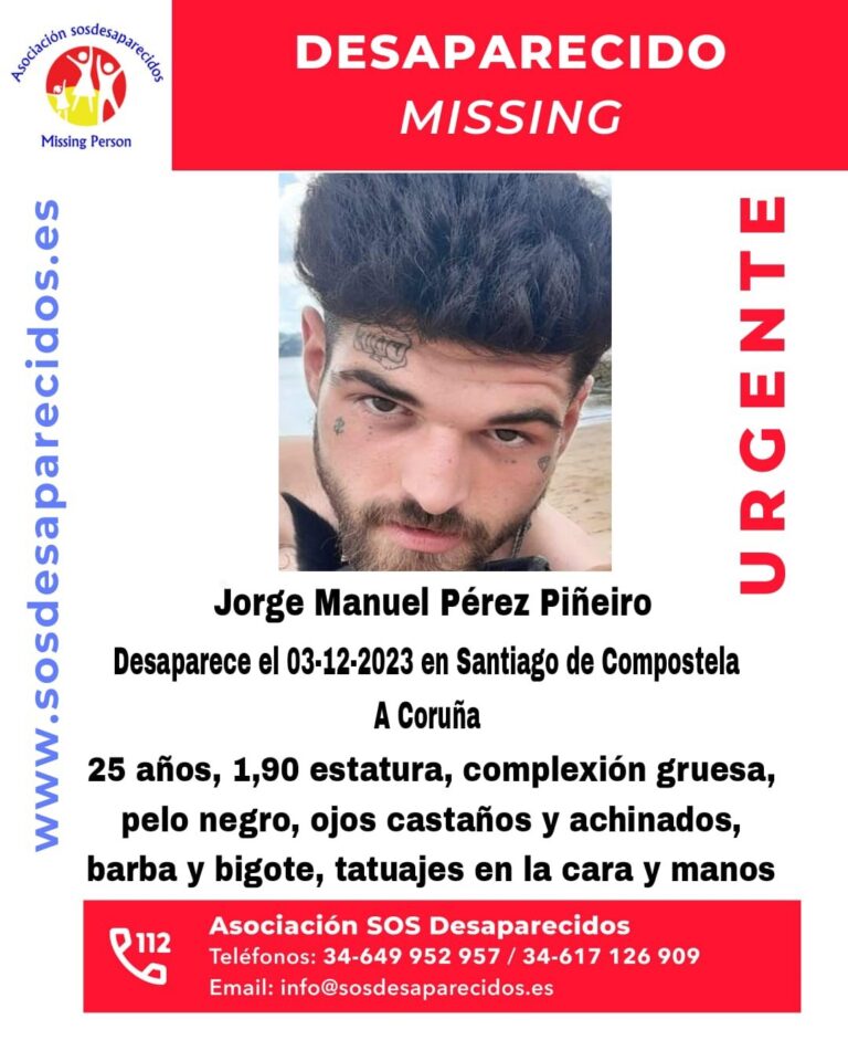 Buscan a un joven de 25 años desaparecido en Santiago desde hace 10 días