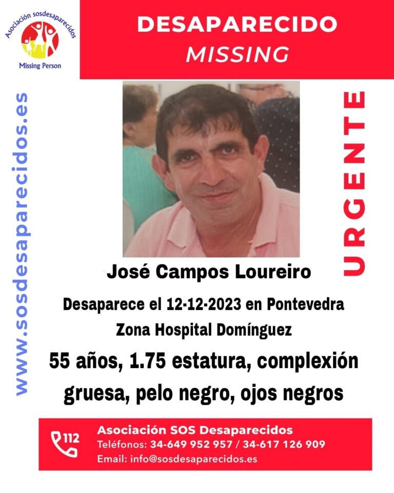 Buscan a un hombre de 55 años desaparecido desde el martes en Pontevedra