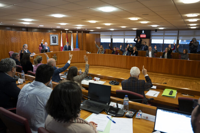 El pleno de Vigo aprueba de forma provisional el nuevo PGOM de la ciudad, entre protestas de trabajadores de Vitrasa