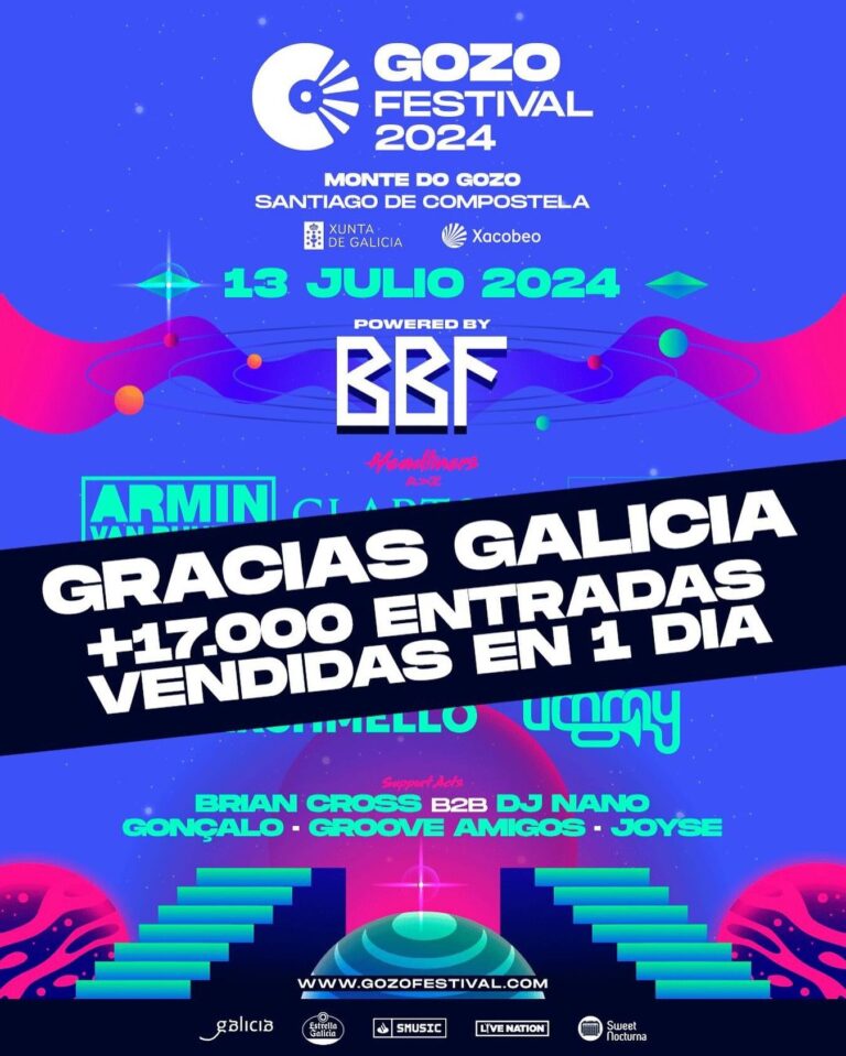 «Impresionante acogida» de la música electrónica en O Gozo Festival, con 17.000 entradas vendidas en 24 horas