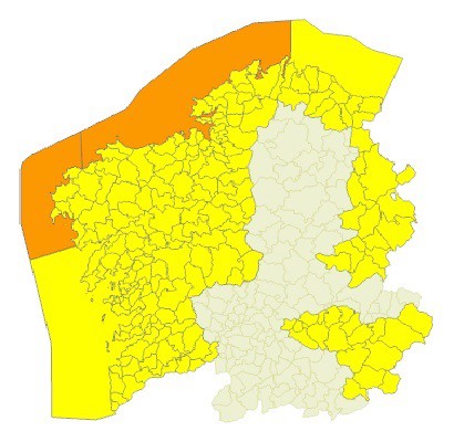 SUS.- Activada la alerta naranja por temporal costero en A Coruña