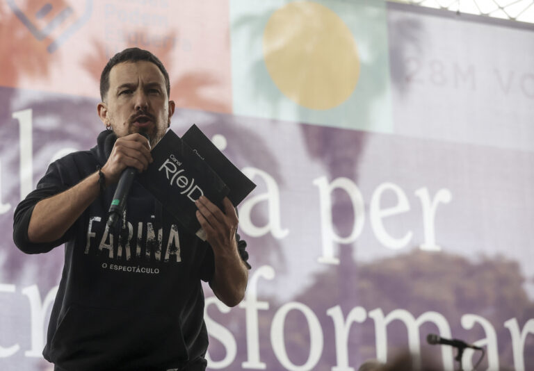 18F.- Pablo Iglesias manifiesta «todo su apoyo» a la candidata de Podemos, la opción «más valiente» en la izquierda