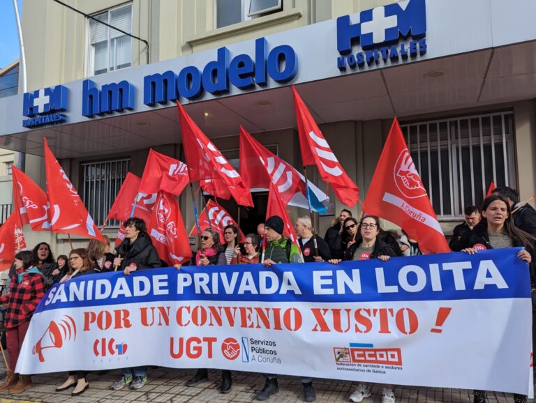 Personal de sanidad privada se moviliza en A Coruña en demanda de un convenio «digno» con salarios «justos»