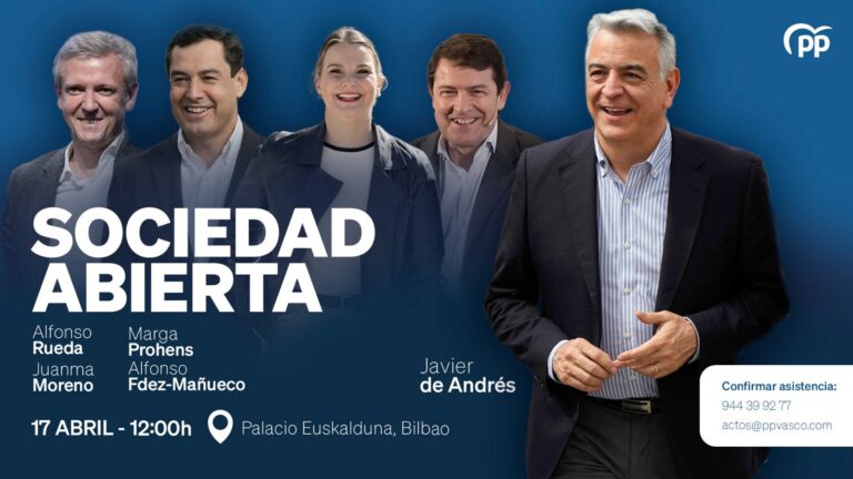Rueda y otros tres presidentes autonómicos respaldan este miércoles al candidato del PP en un acto en Bilbao