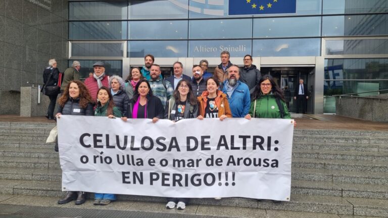 La Plataforma Ulloa Viva constata en Bruselas que «no hay solicitud» de España de fondos para la fábrica de Altri