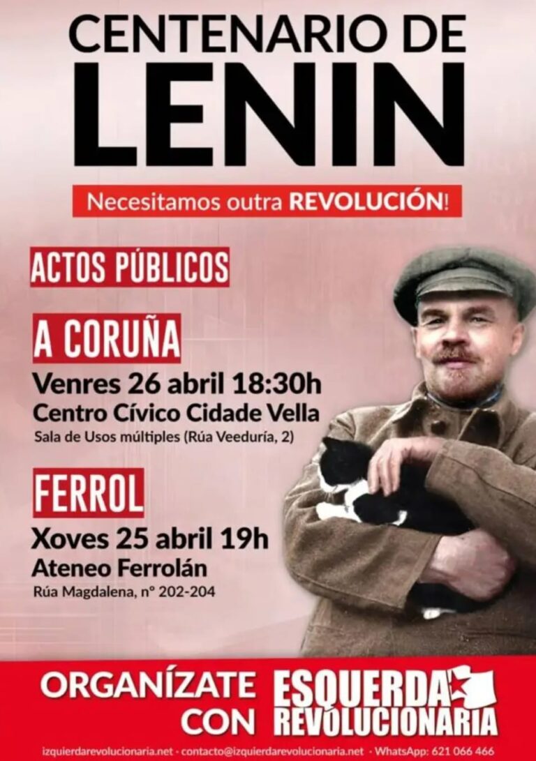 El PP pide a la alcaldesa de A Coruña que impida un acto sobre Lenin y esta pregunta si lo van a «proscribir» en Ferrol