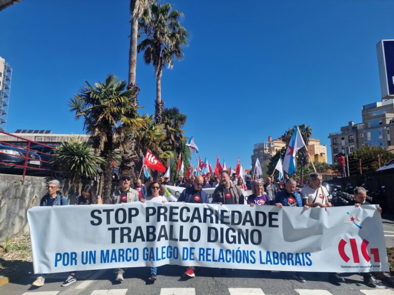 Centenares de delegados de la CIG se manifiestan en toda Galicia por la «precariedad» del empleo y la «pobreza laboral»