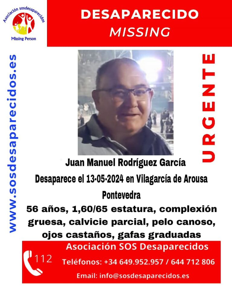Buscan a un hombre de 56 años desaparecido en Vilagarcía de Arousa (Pontevedra)