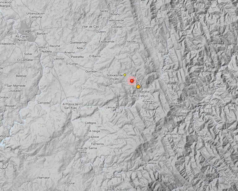 El municipio de Baralla (Lugo) registra tres pequeños terremotos en poco más de dos horas