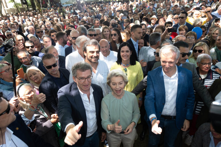 9J.- Rueda pide a los suyos «el mismo esfuerzo» que en anteriores elecciones y agradece la visita de Von der Leyen