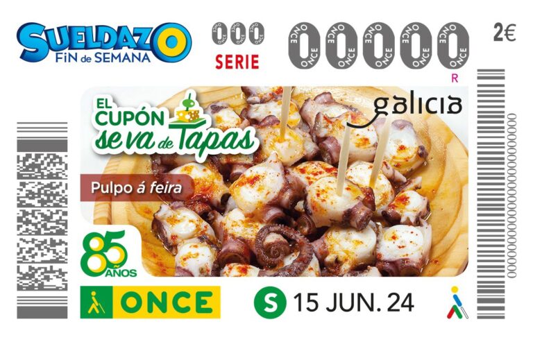 El cupón de la ONCE homenajea al ‘pulpo á feira’, plato básico de la gastronomía de Galicia