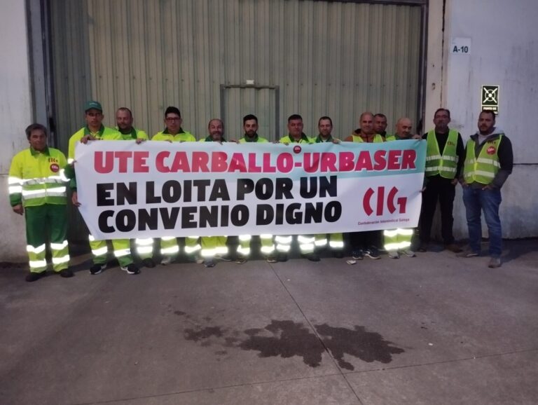La CIG cifra en un «100%» el seguimiento en el primer día de huelga del servicio de recogida de basura de Carballo