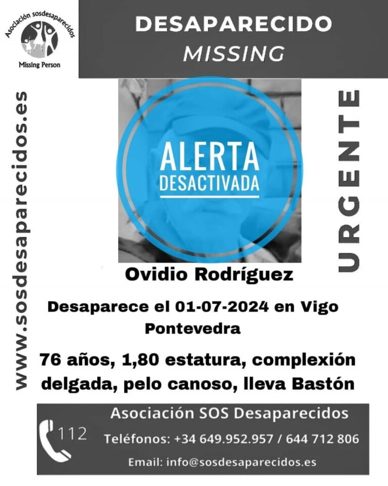 Localizado en Portugal el septuagenario que desapareció de una residencia de Vigo el pasado lunes