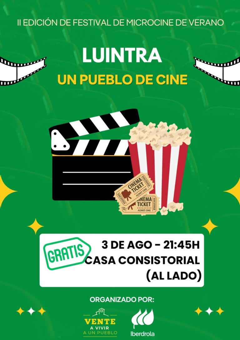 Luintra (Ourense) se convierte este sábado en ‘Un pueblo de cine’ con proyección gratuita al aire libre de cortometrajes