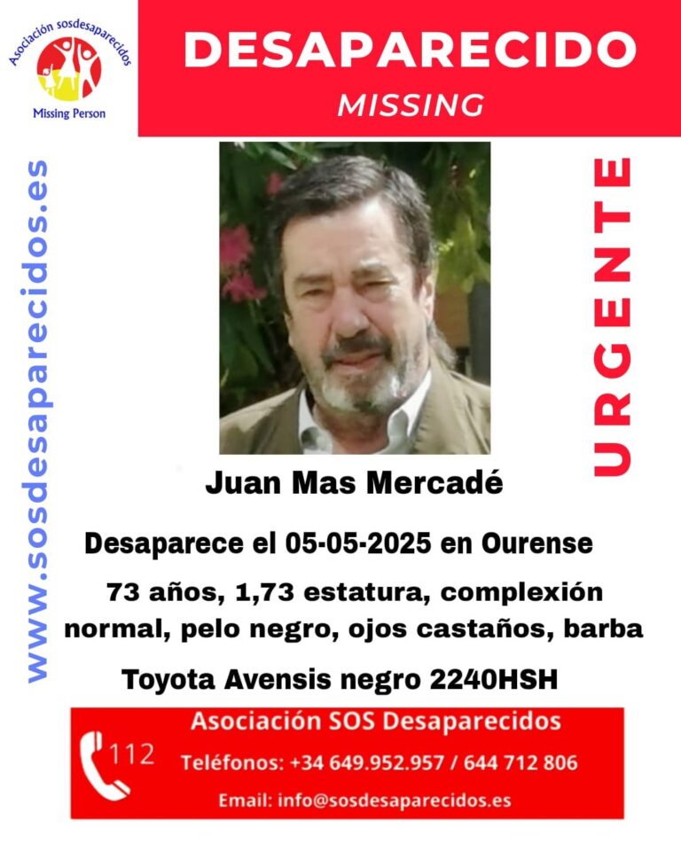 Buscan a un hombre de 73 años desaparecido en Ourense desde el pasado lunes