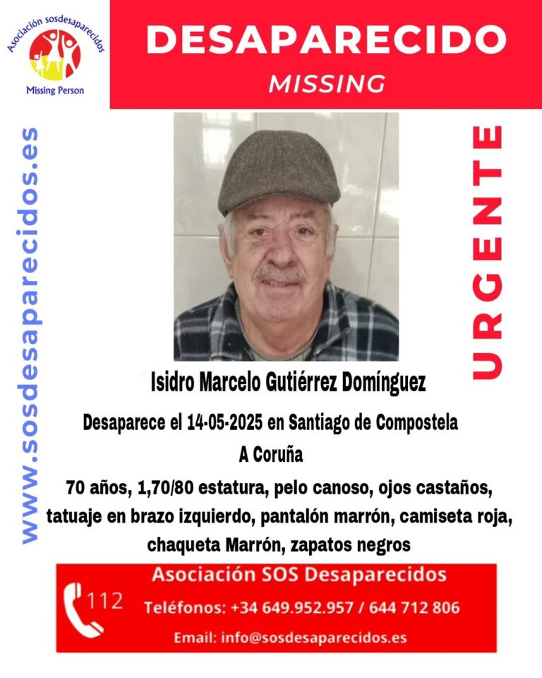 Buscan a un hombre de 70 años que desapareció hace una semana en Santiago