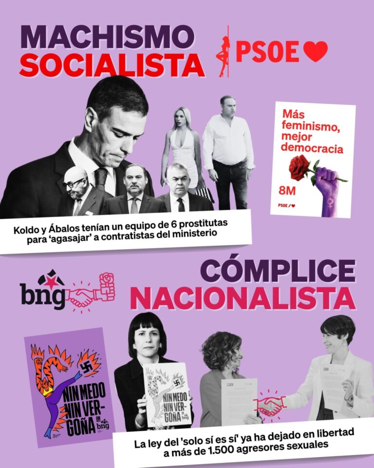 PPdeG cuelga carteles contra el «machismo» del PSOE y acusa al BNG de «cómplice» tras las protestas por el caso Villares