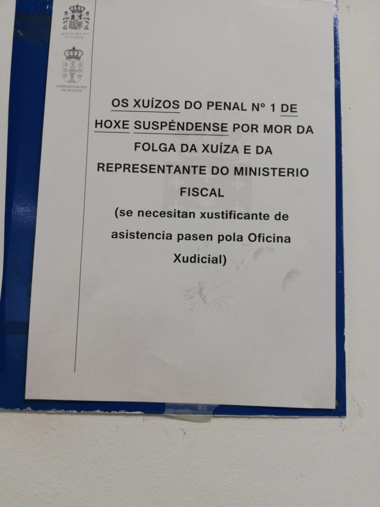 Convocantes cifran en un 75% el seguimiento de la huelga en la justicia, con decenas de juicios suspendidos en Galicia