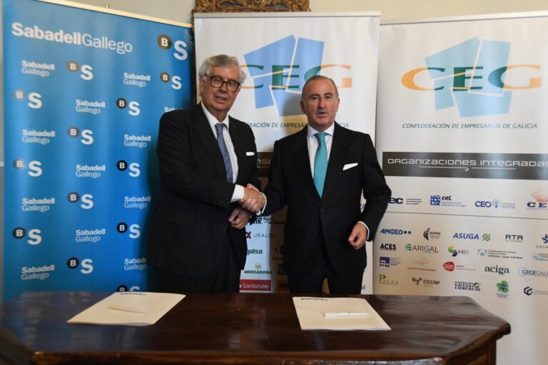 Sabadell Gallego y CEG firman un convenio de colaboración para financiar a empresas gallegas con 300 millones