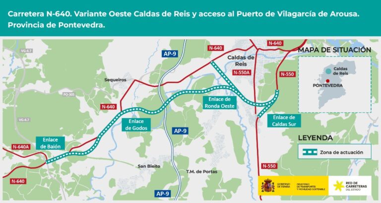 El Ministerio proyecta una variante oeste de Caldas de 8 kilómetros que conecte el puerto de Vilagarcía con la AP-9