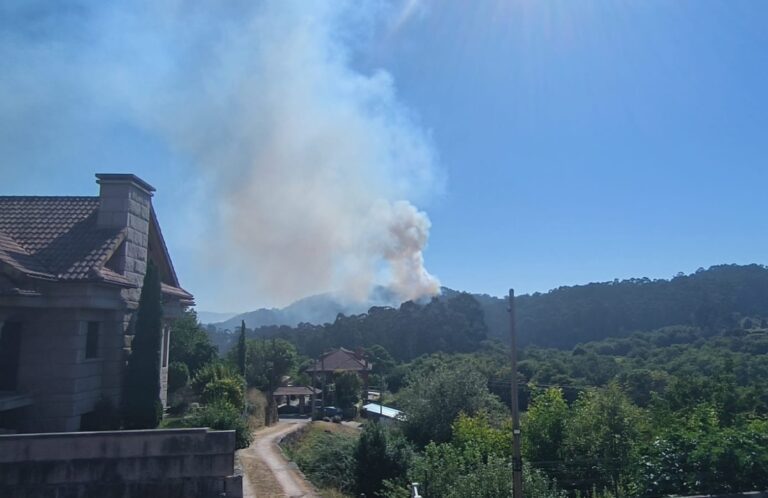 Estabilizado un incendio forestal en la parroquia de Vincios, en Gondomar (Pontevedra)