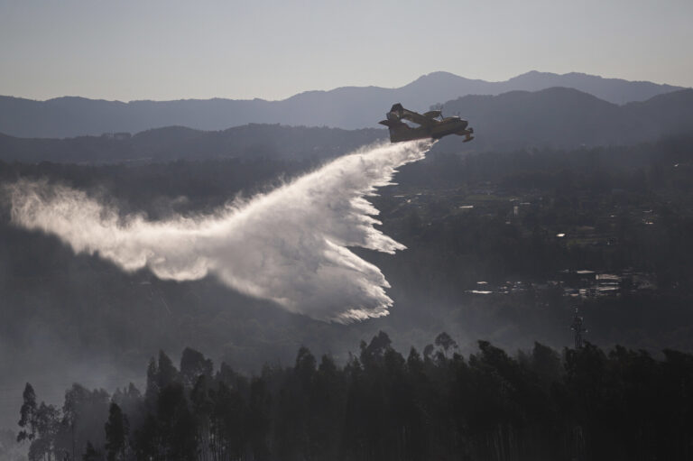 El incendio forestal de Salvaterra de Miño (Pontevedra) evoluciona favorablemente hacia su estabilización