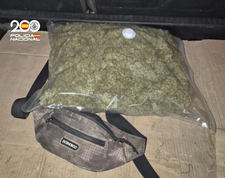 Detenidos dos hombres en el barrio ourensano de O Pino por llevar un kilogramo de marihuana y mil euros en metálico