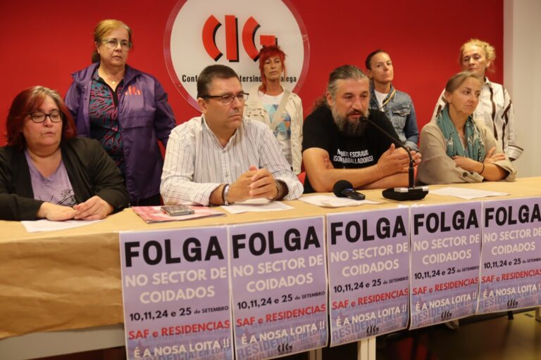 La CIG convoca cuatro jornadas de huelga en las residencias de mayores privadas y en los Servizos de Axuda no Fogar