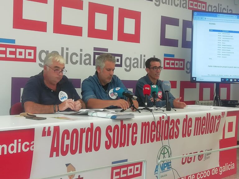 CCOO, UGT y ANPE crean el ‘punto naranja’ para que profesores denuncien incumplimientos de su acuerdo con la Xunta