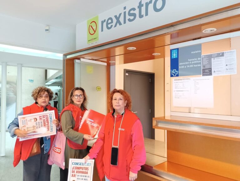 CCOO vuelve a exigir al Sergas por escrito «el cumplimiento» del acuerdo de la jornada de 35 horas semanales