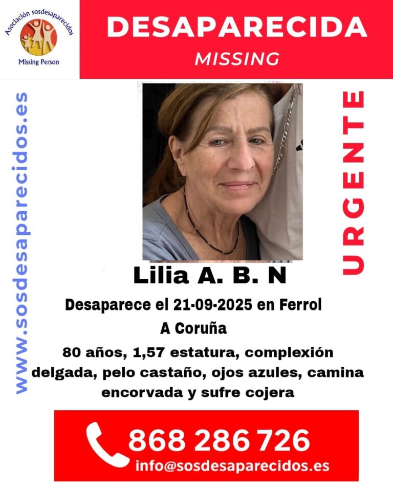 Buscan a una mujer de 80 años desaparecida en Ferrol (A Coruña) y vista por última vez este domingo