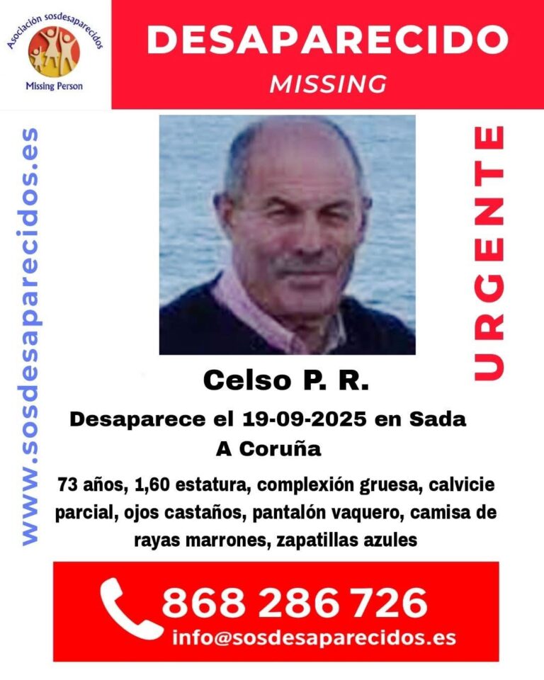 Prosigue la búsqueda del vecino de Sada (A Coruña) desaparecido desde el viernes