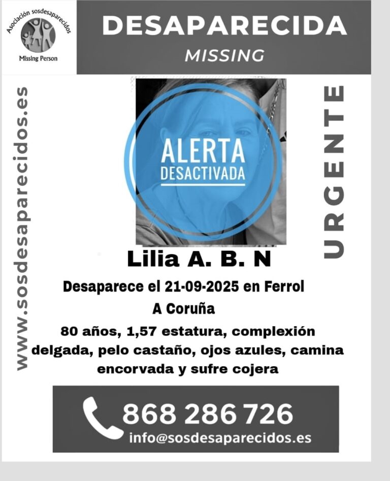 Localizan en buen estado a la mujer de 80 años desaparecida en Ferrol