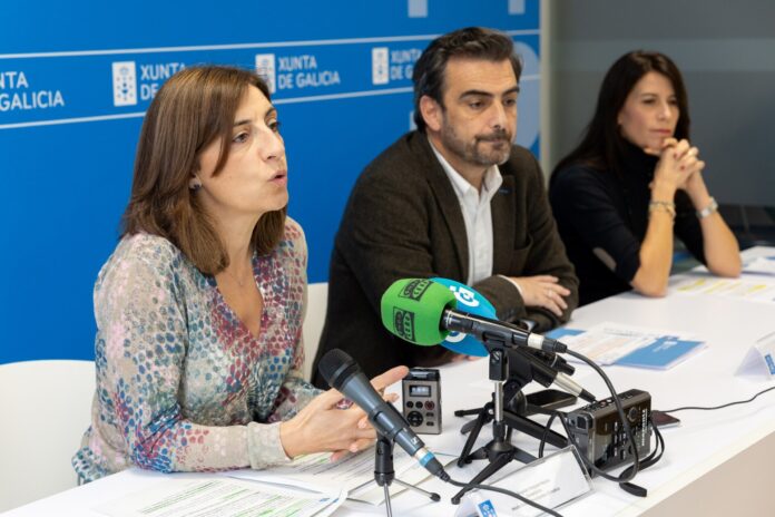 Vázquez, Calvo y Allegue durante la rueda de prensa.. XUNTA