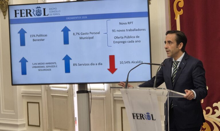 Ferrol tendrá un presupuesto récord de más de 97 millones en 2026