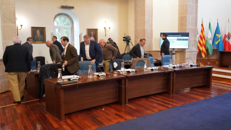 El PP abandona el pleno de la Diputación de Lugo en la votación de los presupuestos y Tomé critica sus «espectáculos»