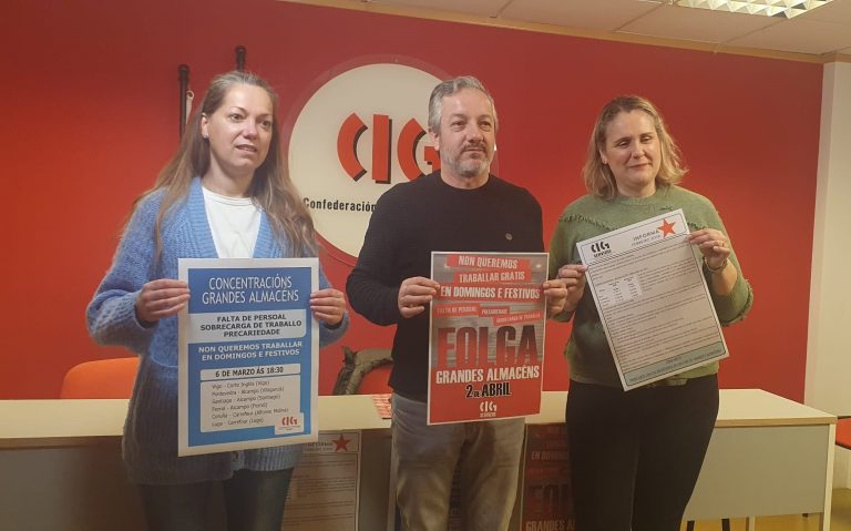 CIG convoca protestas este viernes contra la «precariedad galopante» en grandes almacenes y llama a huelga el 2 de abril
