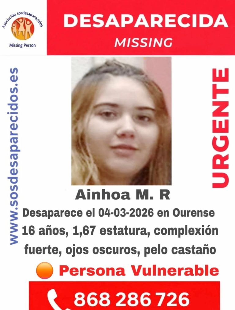 Desaparecida una menor de 16 años en Ourense al no incorporarse al centro de menores en el que se encontraba