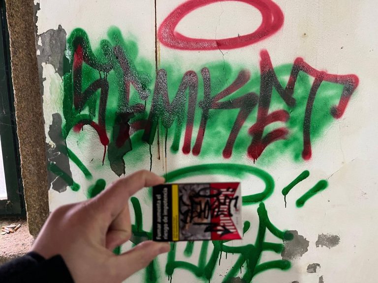 Sorprendido un grupo de ocho menores de edad mientras realizaban pintadas en el interior de los molinos de Acea de Ama