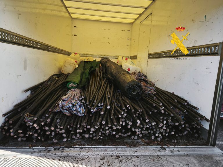 Dos detenidos y un menor de edad investigado por el hurto de 5.500 kilos de cobre en la provincia de Lugo